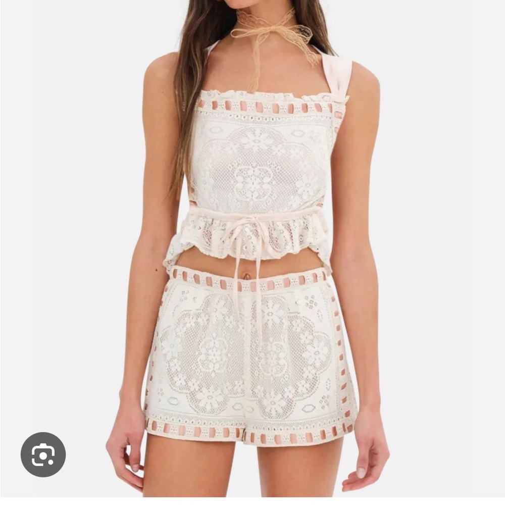 For Love And Lemons Charlotte Set in Light Pink